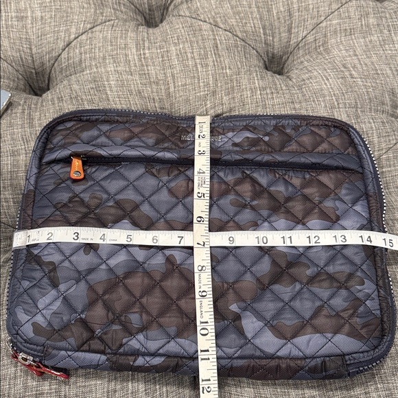 MZ Wallace Bag Laptop Metro Organizer Sleeve Blue Black Camouflage Quilted Nylon - Picture 17 of 17